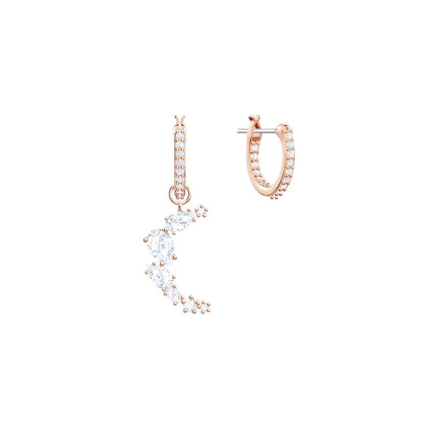 Penélope Cruz Moonsun Drop Earrings, White, Rose gold plating