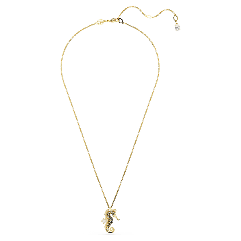 swarovski idyllia pendant  crystal pearls  seahorse  white  gold tone plated