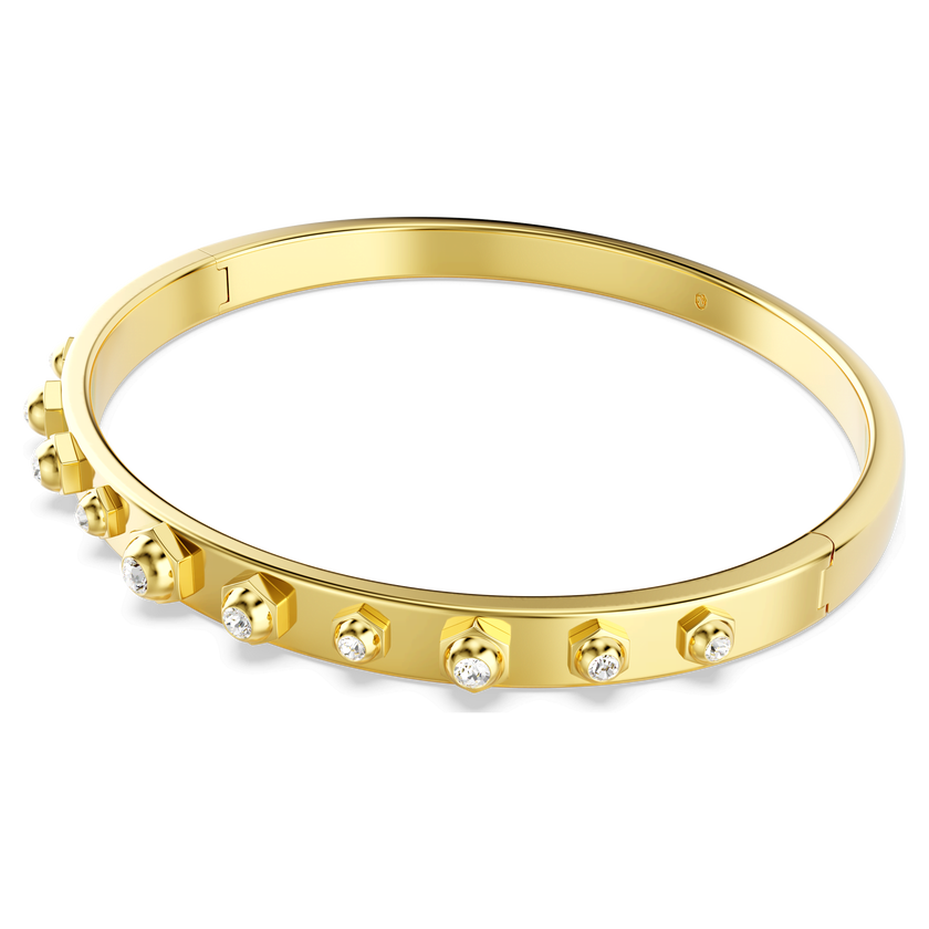 swarovski numina bangle  mixed round cuts  white  18k gold finish