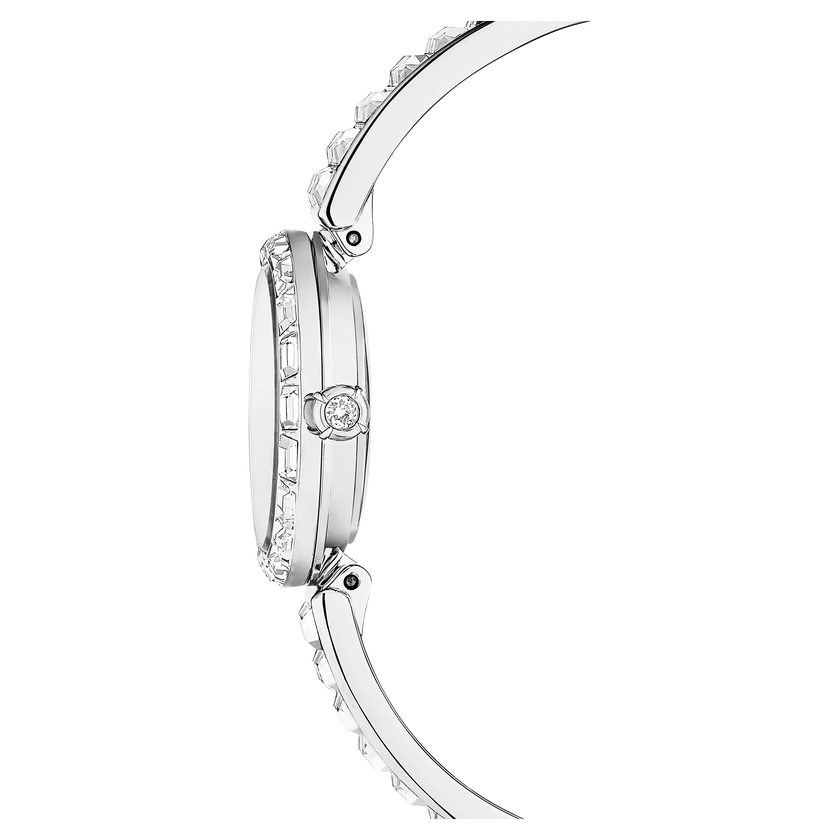 swarovski matrix bangle watch  swiss made  crystal bracelet  white  stainless steel