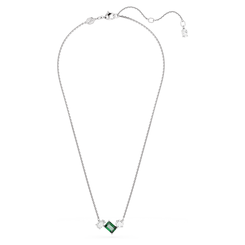 swarovski mesmera pendant  mixed cuts  green  rhodium plated
