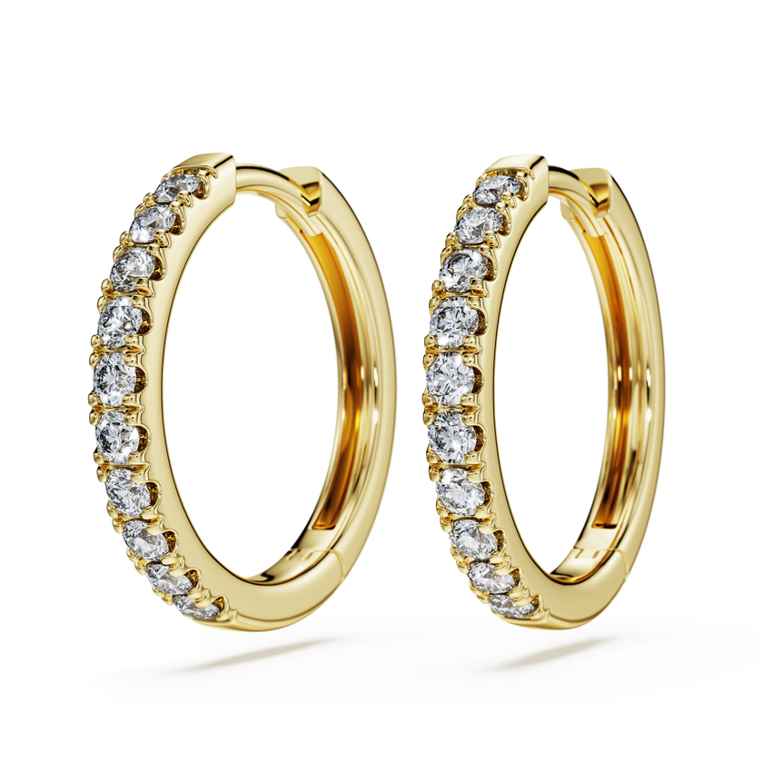 swarovski eternity hoop earrings  lab grown diamonds 0 5 ct tw  round shape  18k yellow gold