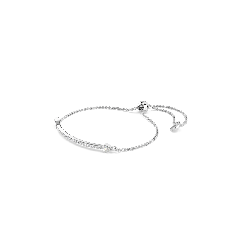 swarovski idyllia bracelet  mixed cuts  arrow  white  rhodium plated