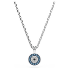 swarovski luckily pendant  pav   eye  blue  rhodium plated