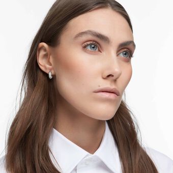 swarovski dextera hoop earrings  pav  crystal  rhodium plated