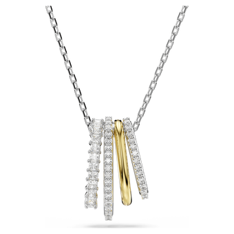 swarovski hyperbola pendant mixed cuts white mixed metal finish