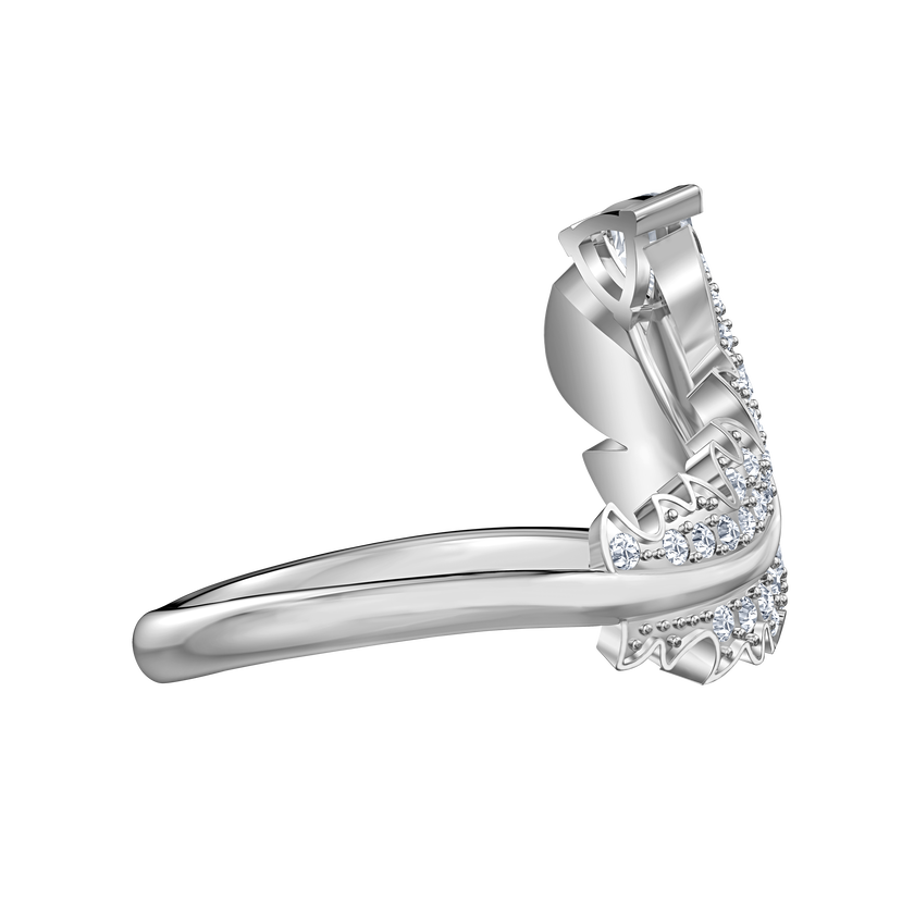 swarovski nice motif ring  white  rhodium plated