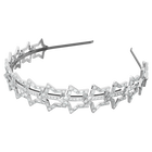 Stella hairband, White, Rhodium plated