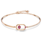 swarovski sparkling dance bracelet round cut oval shape red rose gold tone plated