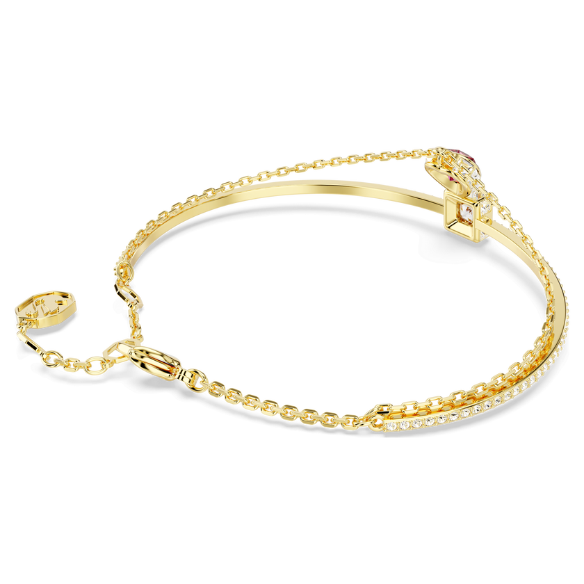 swarovski chroma bangle  heart  red  gold tone plated