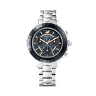 Octea Lux Chrono Watch, Metal bracelet, Black, Silver tone