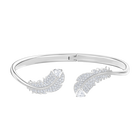 Nice Bangle, White, Rhodium plated