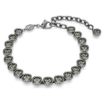 swarovski imber tennis bracelet round cut black ruthenium plated