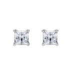 Attract Pierced Earrings, White, Rhodium plated