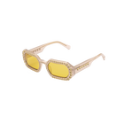 Millenia Sunglasses, Octagon, Pavé crystals, Yellow