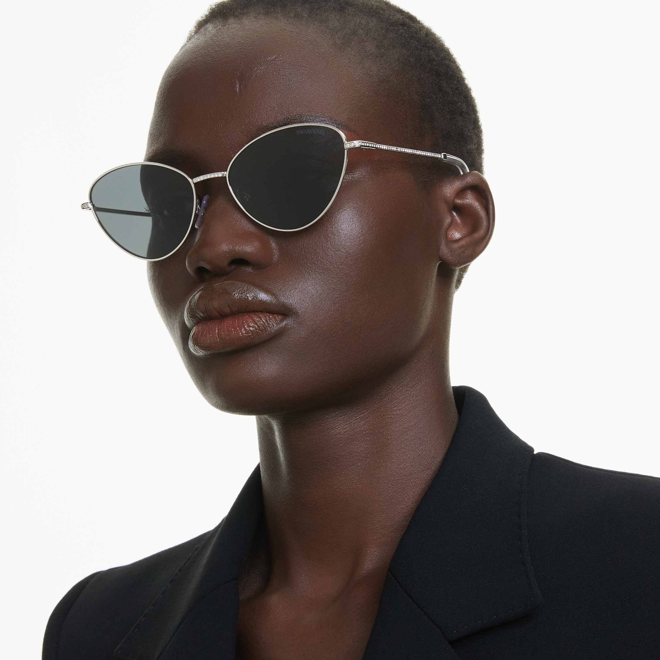 swarovski sunglasses  cat eye shape  sk7014  black