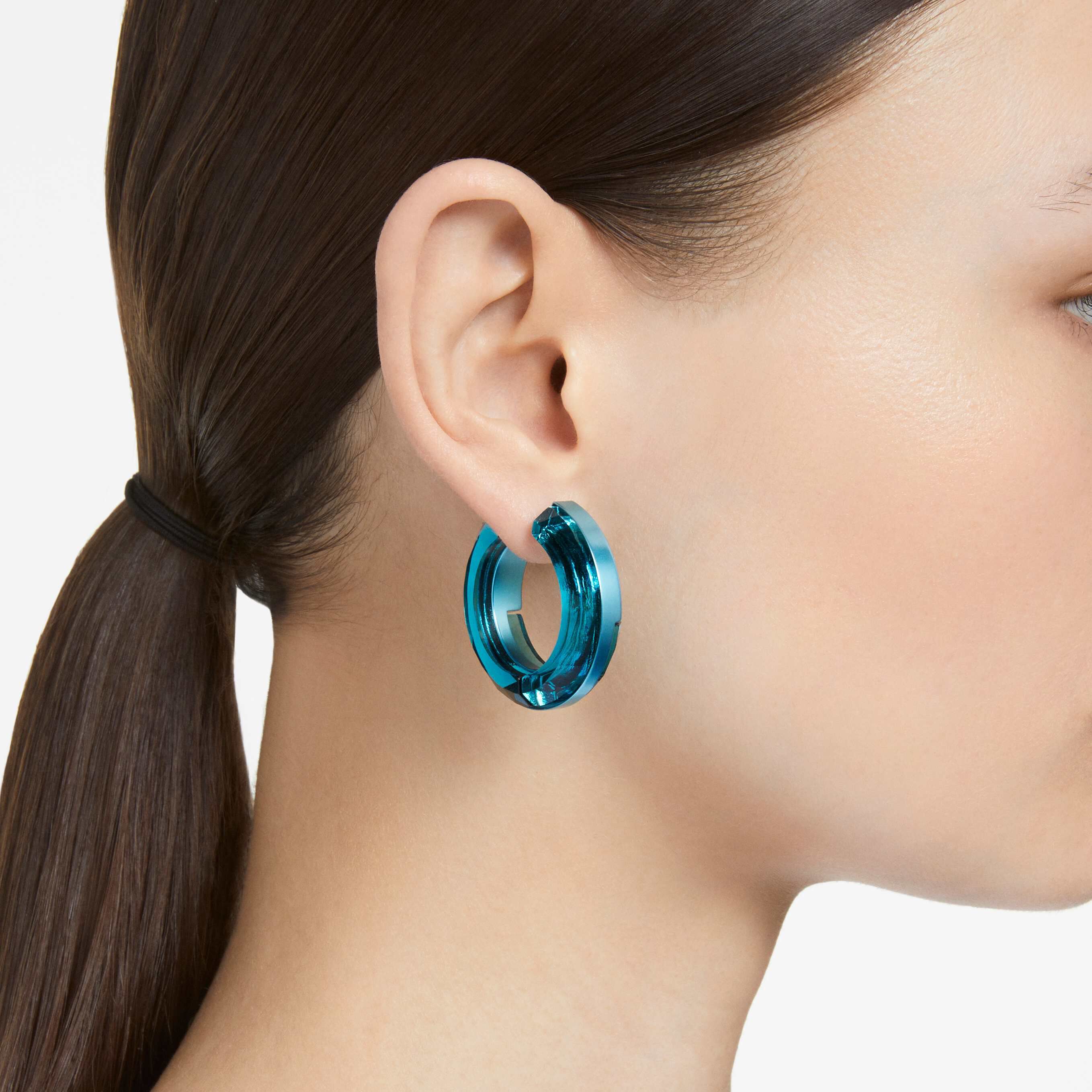 Buy Swarovski Lucent hoop earrings Blue