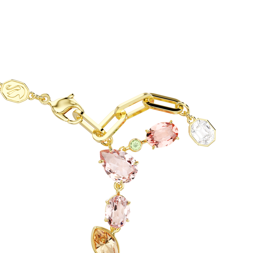 swarovski idyllia bracelet  mixed cuts  mixed motifs  multicolored  gold tone plated
