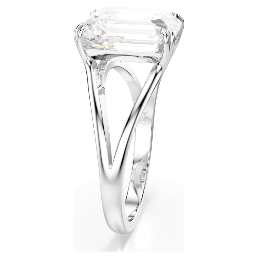 swarovski stilla cocktail ring  octagon cut  white  rhodium plated