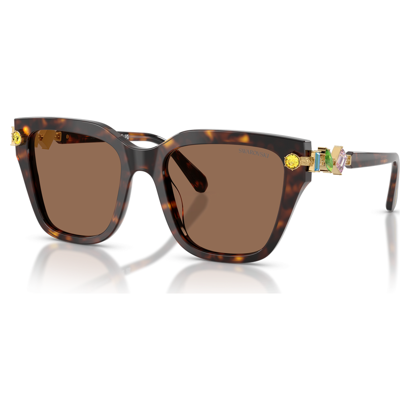 swarovski sunglasses  square shape  brown