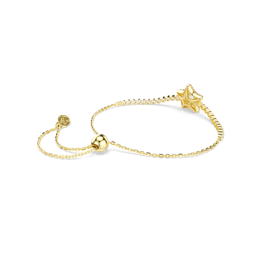 swarovski sublima bracelet  round cut  star  multicolored  18k gold finish