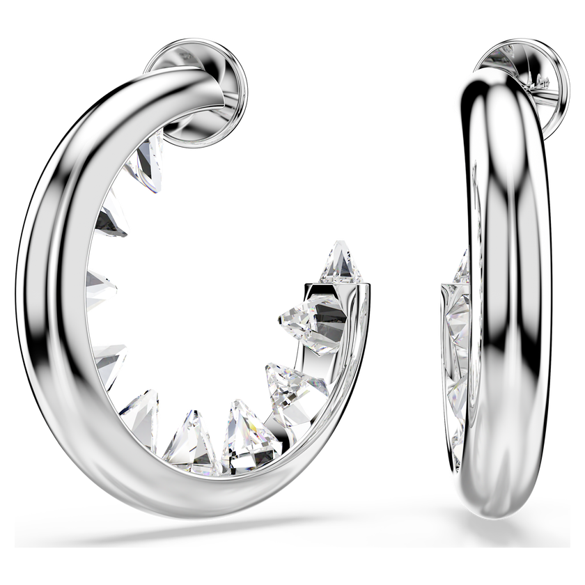 swarovski sublima hoop earrings  white  rhodium plated