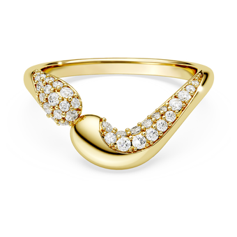 swarovski classica open ring  round cut  white  sterling silver  18k gold finish