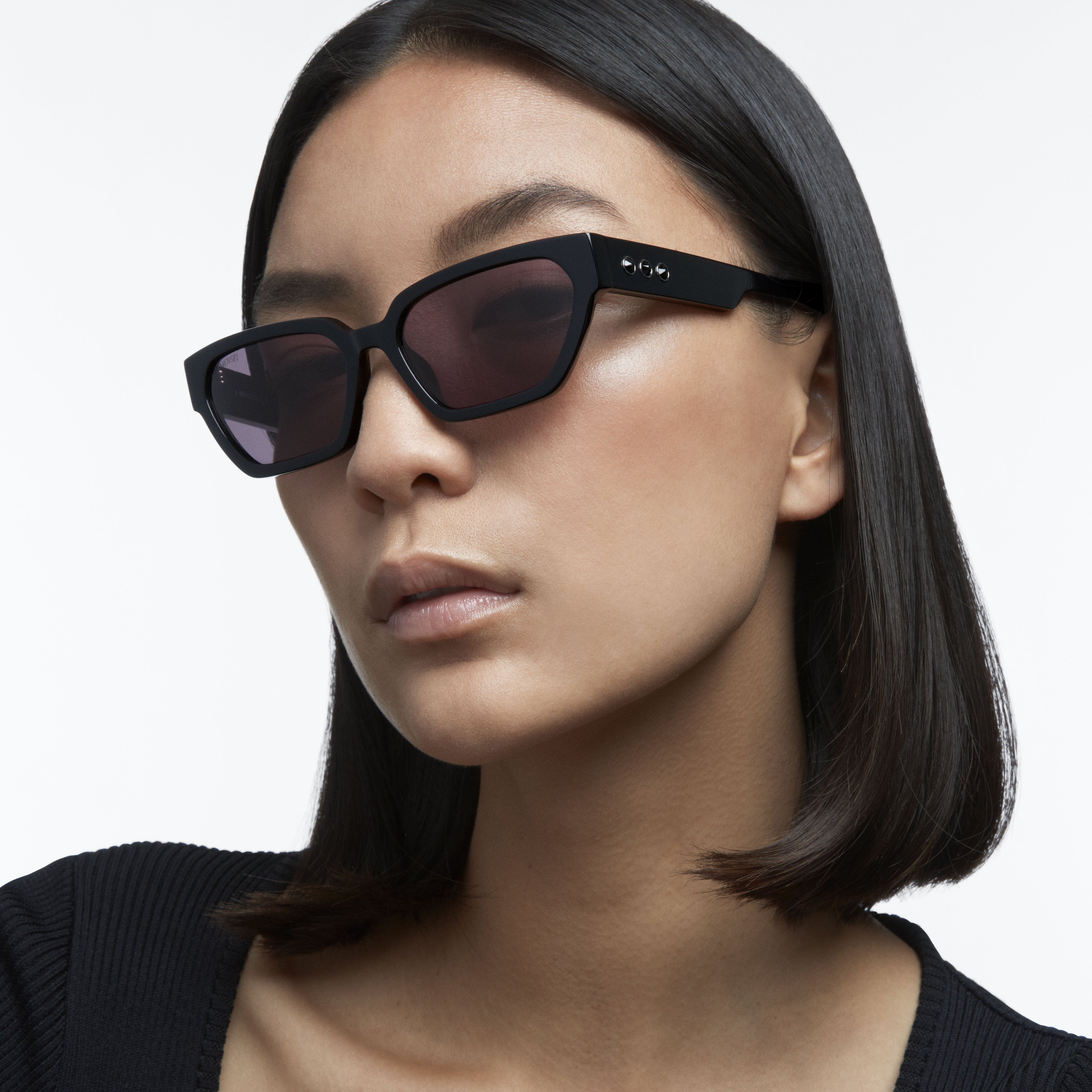 Buy Swarovski Millenia Sunglasses Narrow cat eye Black