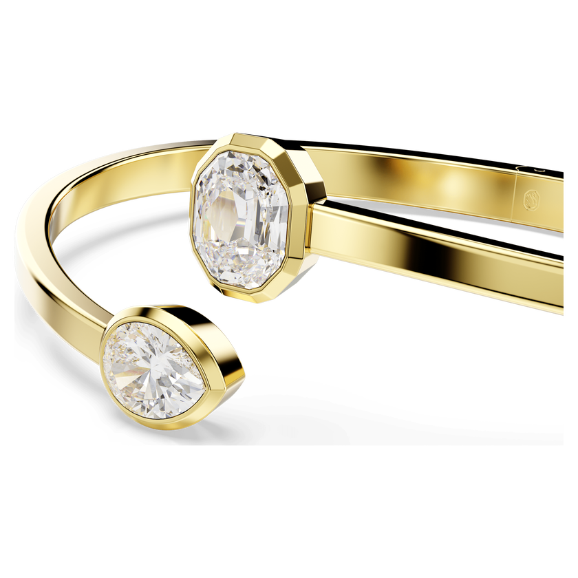 swarovski imber bangle  mixed cuts  white  gold tone plated
