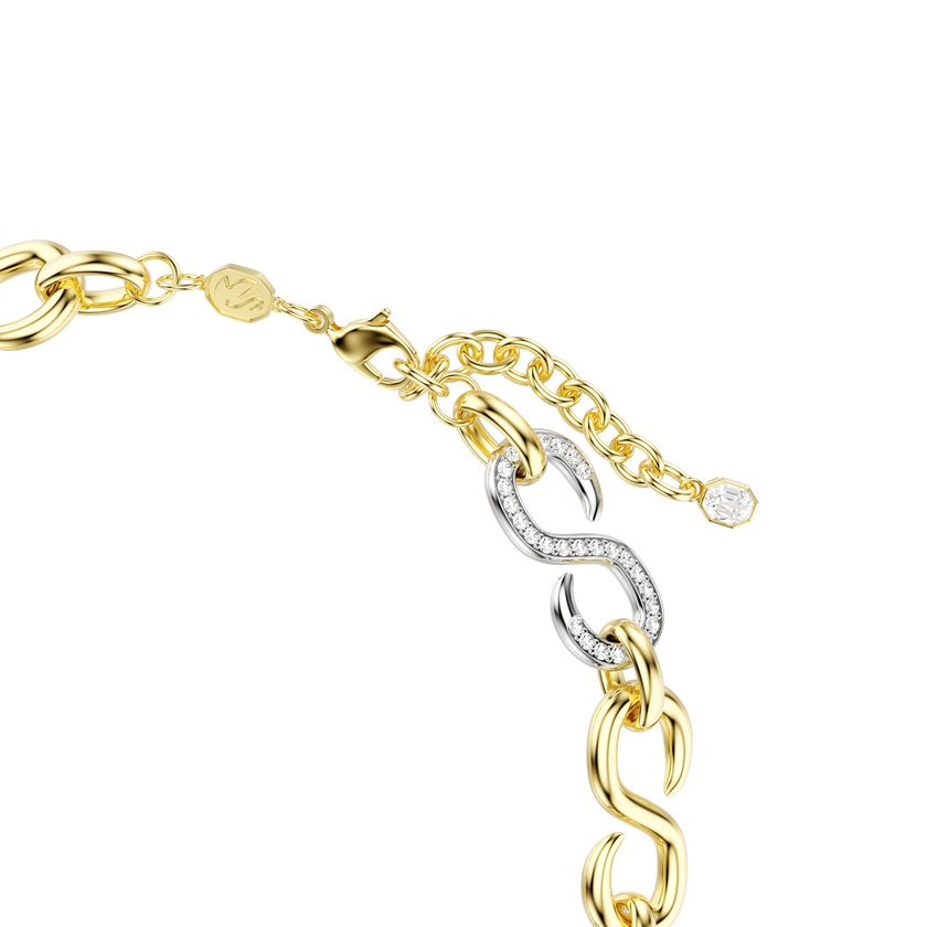 swarovski dextera necklace  round cut  chain  white  mixed metal finish