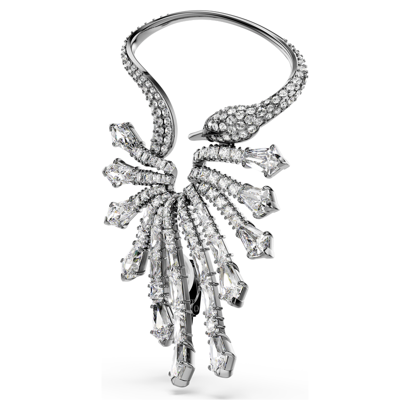 swarovski the vienna collection ear cuff  swan  white  ruthenium plated