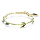 swarovski dellium bracelet bamboo green gold tone plated