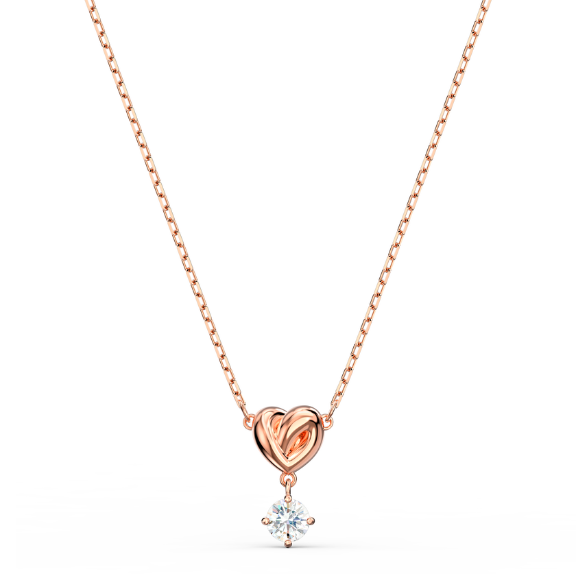 swarovski lifelong heart pendant  white  rose gold tone plated
