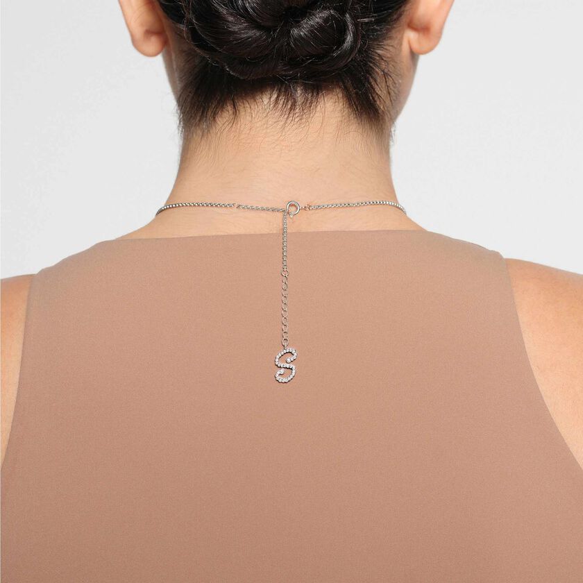 swarovski x skims body chain  mixed cuts  box chain  y shape  white  stainless steel