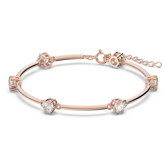 swarovski constella bangle  white  rose gold tone plated