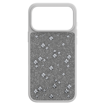 swarovski high smartphone case  flat back crystals  iphone  17 pro max  silver tone