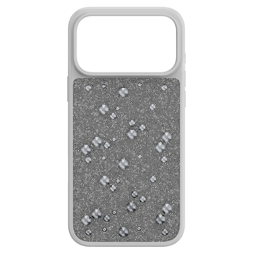 swarovski high smartphone case  flat back crystals  iphone  17 pro max  silver tone