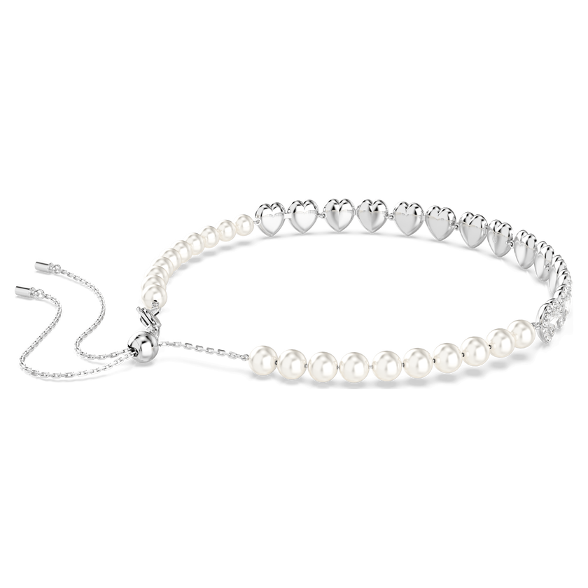 ariana grande x swarovski tennis choker  mixed cuts  heart  white  rhodium plated