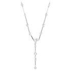 swarovski constella y necklace crystal pearl round cuts white rhodium plated