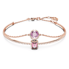 swarovski chroma bangle mixed cuts pink rose gold tone plated