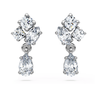 swarovski galaxy drop earrings  laboratory grown diamonds 0 75 ct tw  18k white gold