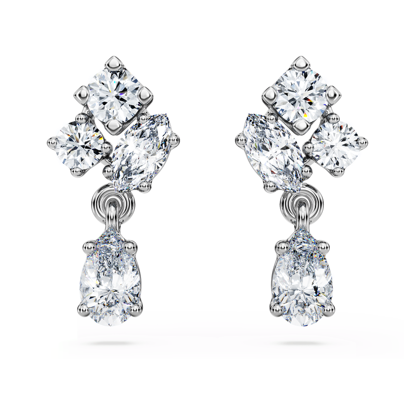 swarovski galaxy drop earrings  laboratory grown diamonds 0 75 ct tw  18k white gold