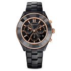 swarovski octea lux sport watch metal bracelet black pvd