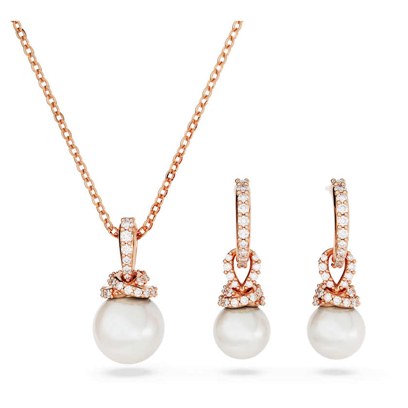 swarovski originally set  white  rose gold tone plated