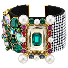 Vintage Opulescence Cuff, Multi-colored, Gold-tone plated