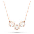 swarovski una necklace round cut white rose gold tone plated