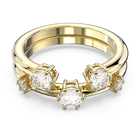 Constella ring, Set (2), Round cut, White, Gold-tone plated
