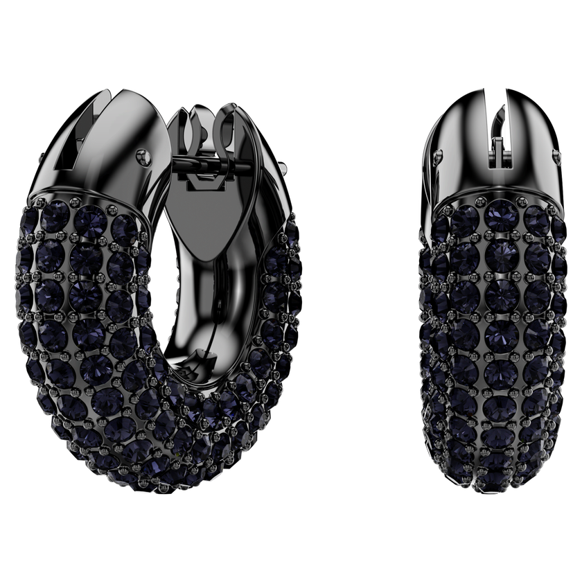 swarovski dextera hoop earrings  pav  crystal  ruthenium plated