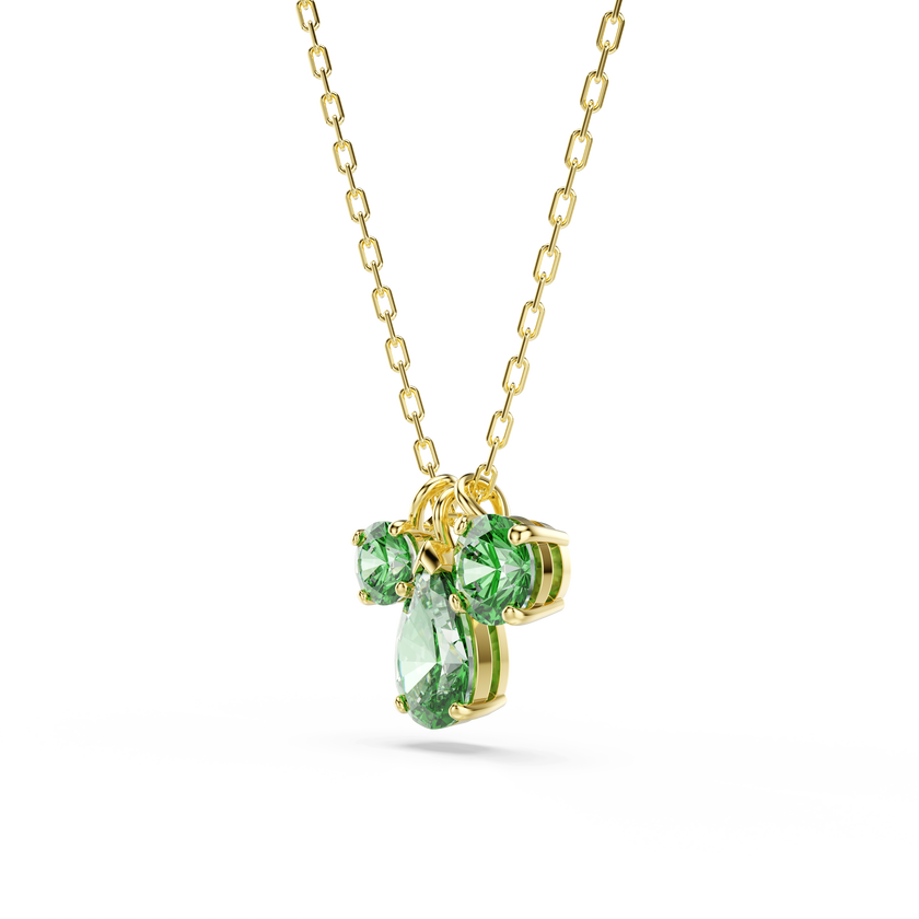 swarovski mesmera pendant  mixed cuts  green  18k gold finish