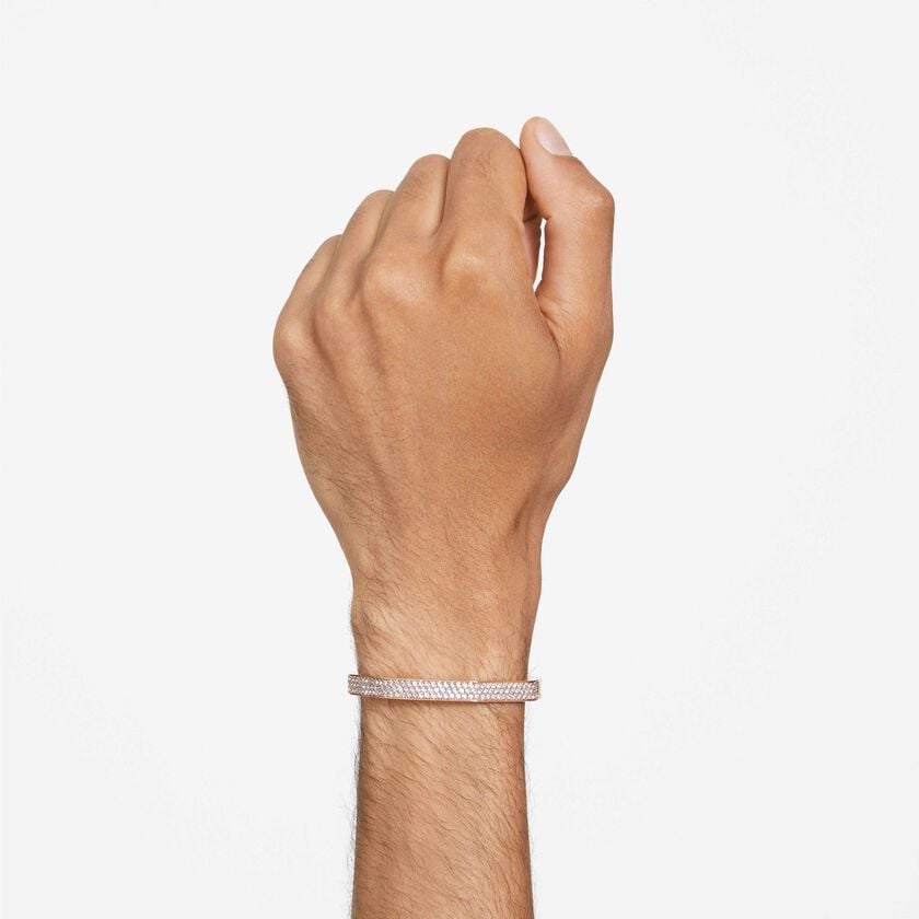 swarovski dextera bangle  octagon shape  white  rose gold tone plated